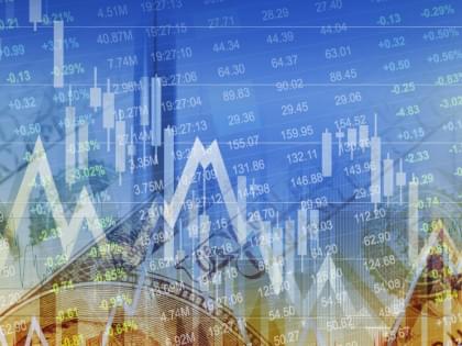 Graph charts and numbers from financial markets